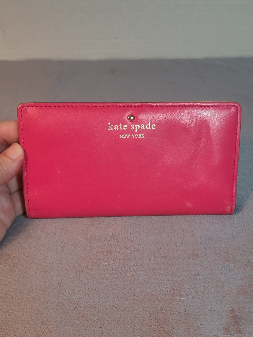 Kate Spade Hot Pink Continental Leather Wallet